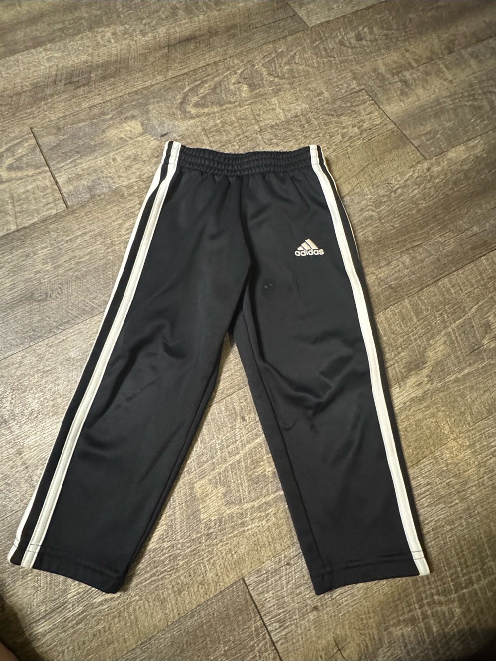 adidas Black Kids Joggers with White Side Stripes